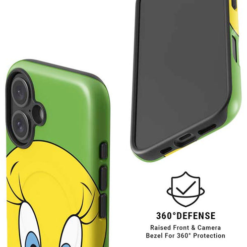 Looney Tunes Tweety Bird Zoomed In iPhone 16 Magsafe Impact Case